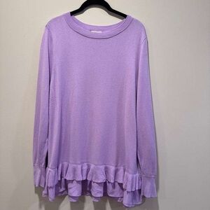 Lilac Ruffle Hem Long Sleeve Top